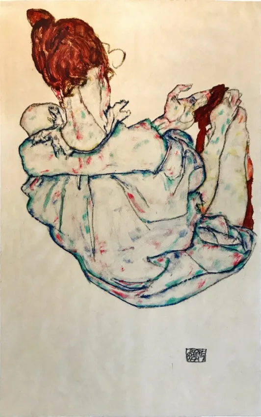 "Сидящая спиной девушка"