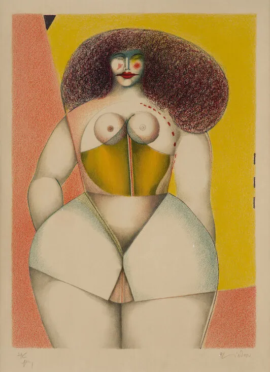 "Woman on Yellow Background"