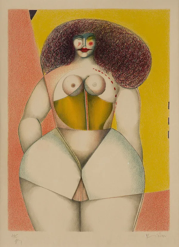 "Woman on Yellow Background"