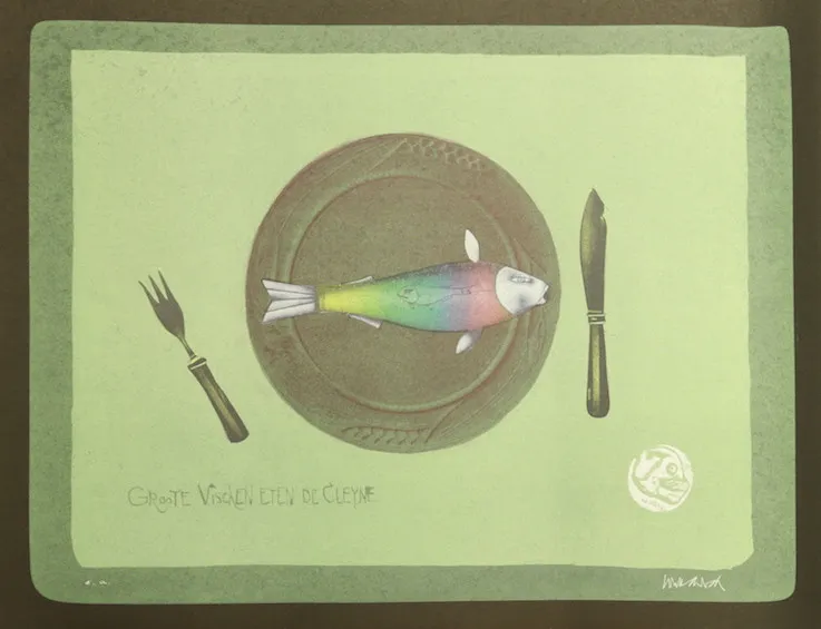 "Grooten Vischen Eten De Cleyne"