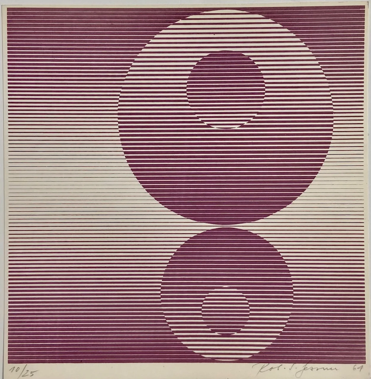 "Оптическая композиция (два фиолетовых шара)", 1964 г.