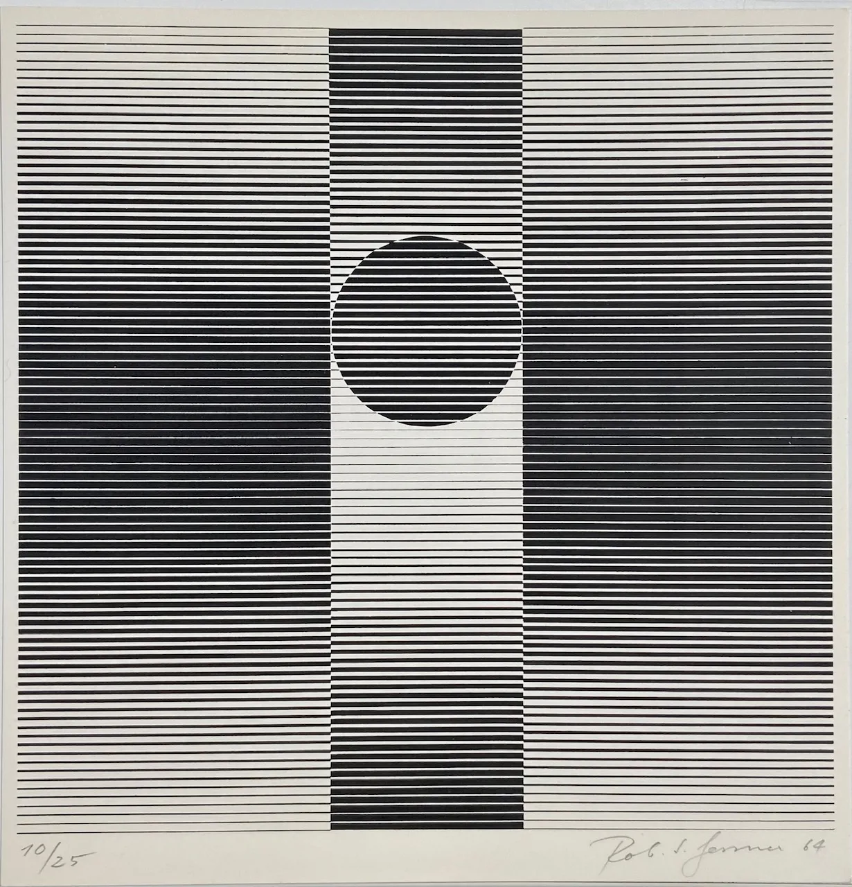 "Оптическая композиция (ч/б шар в прямоугольнике)", 1964 г.