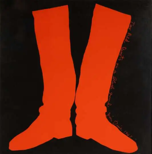 "Two Red Boots on a Black Background"