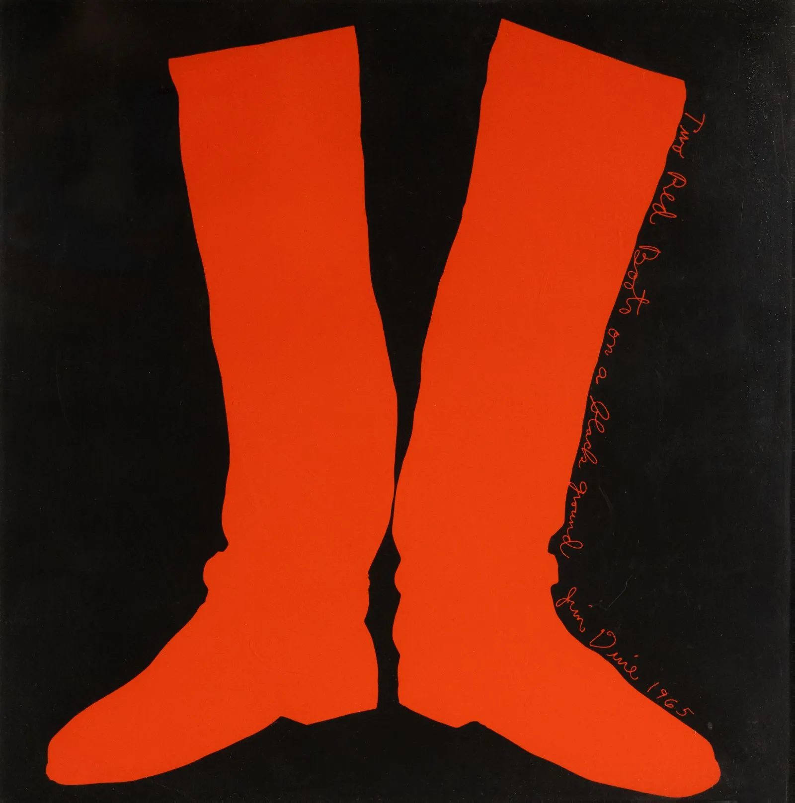 "Two Red Boots on a Black Background"