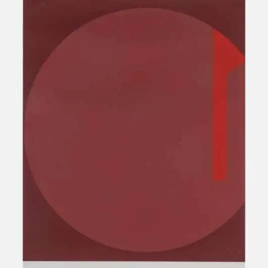 "Геометрическая композиция с кругом на коричневом фоне"