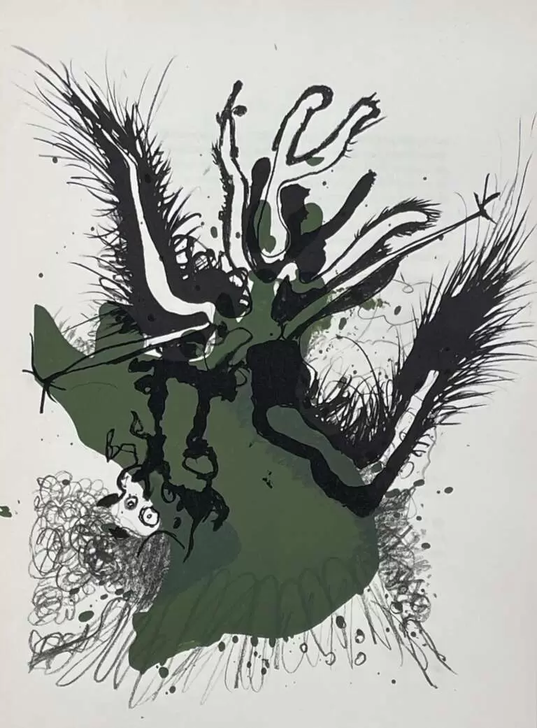 «Abstract Expression (Black, Green) I»