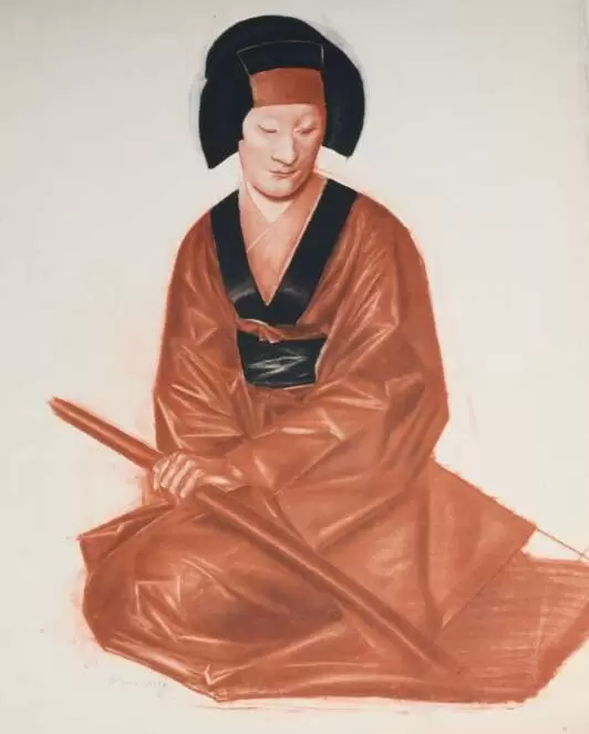 Лист из альбома «Японский театр (Кабуки)», 1933 г.