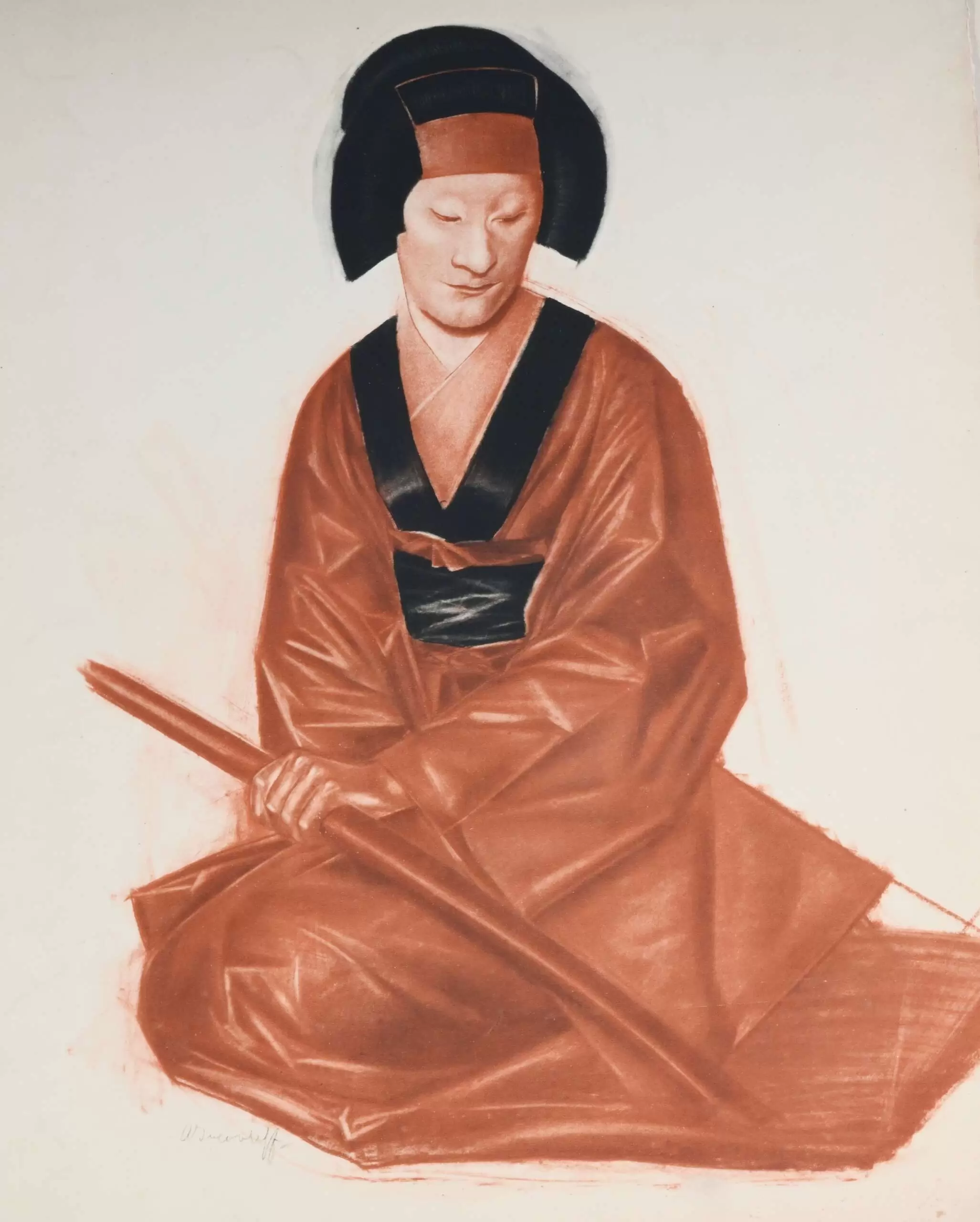 Лист из альбома «Японский театр (Кабуки)», 1933 г.