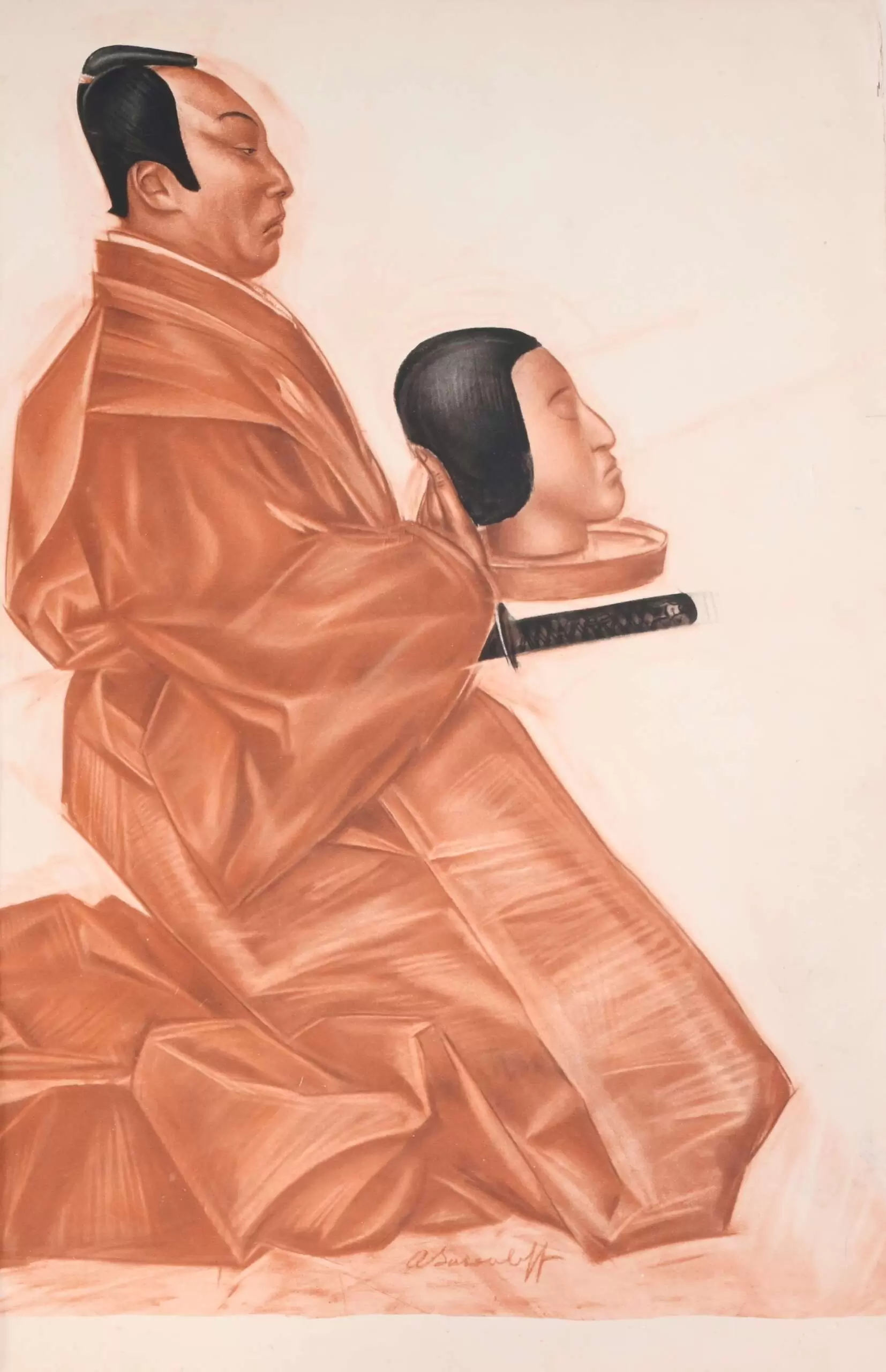 Лист из альбома «Японский театр (Кабуки)», 1933 г.